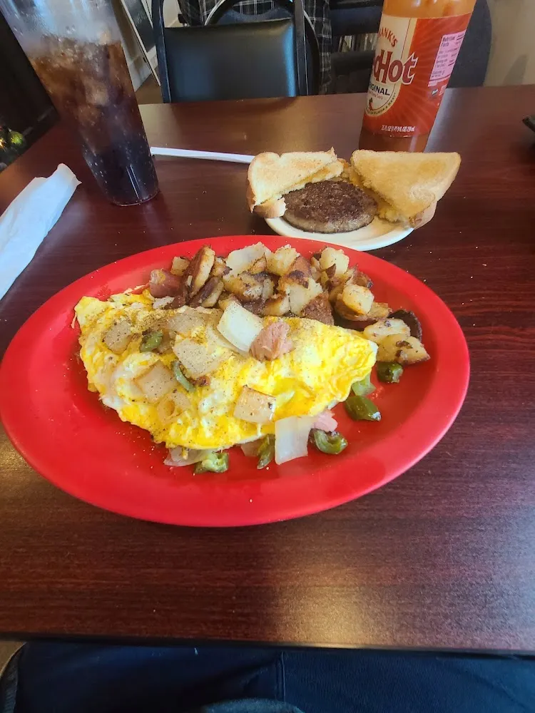 Omelette Fried Potatoes Sausage